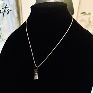 Vintage Sand Bottle Charm Necklace Handmade Minimalist Pendant